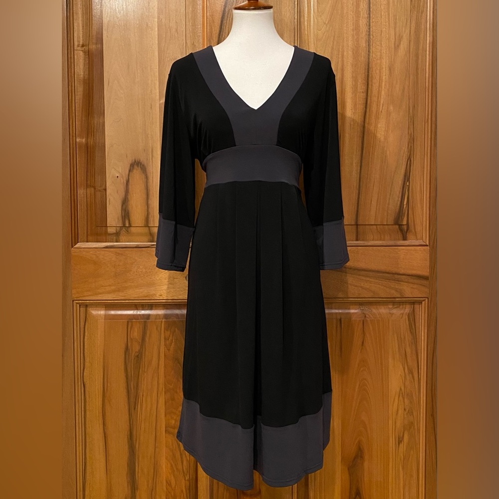 NWT Charlotte Deveraux, Egg Maternity - Black/Gray Jersey Knit Dress - EUC - M